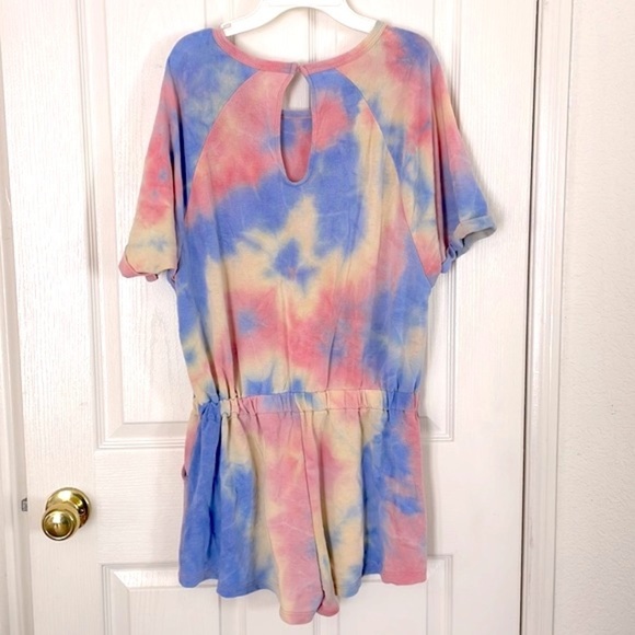 Pink Lily - Tie Dye Romper "Think a Happy Thought" - Picture 5 of 10